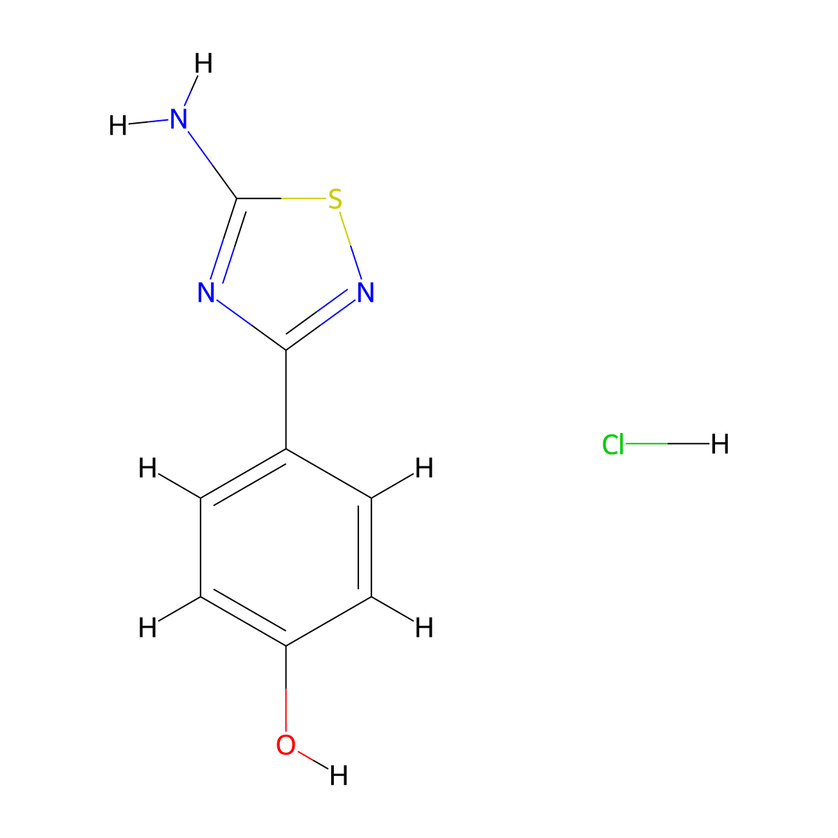 4-(5-Amino-1,2,4-thiadiazol-3-yl)phenol hydrochloride molecular structure, CAS 2377034-72-3
