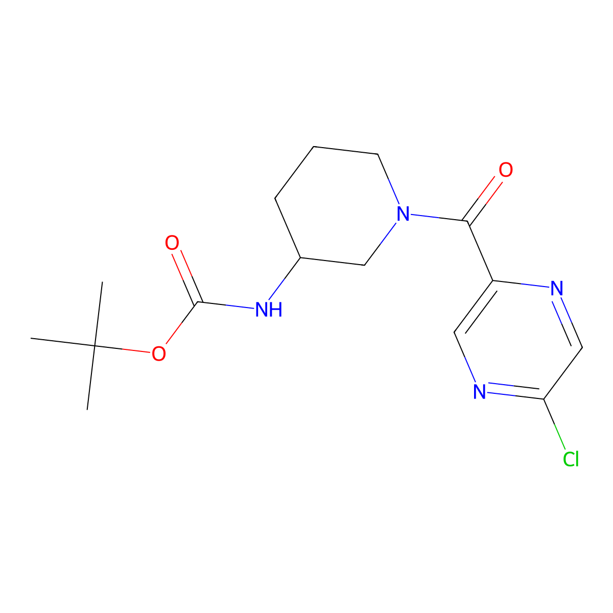 tert-butylN-[1-(5-chloropyrazine-2-carbonyl)piperidin-3-yl]carbamate molecular structure, CAS 2377034-73-4