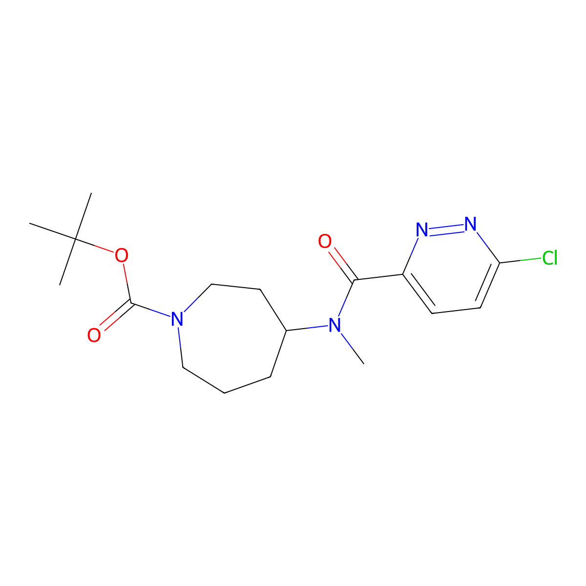 tert-butyl4-(N-methyl6-chloropyridazine-3-amido)azepane-1-carboxylate molecular structure, CAS 2377034-77-8