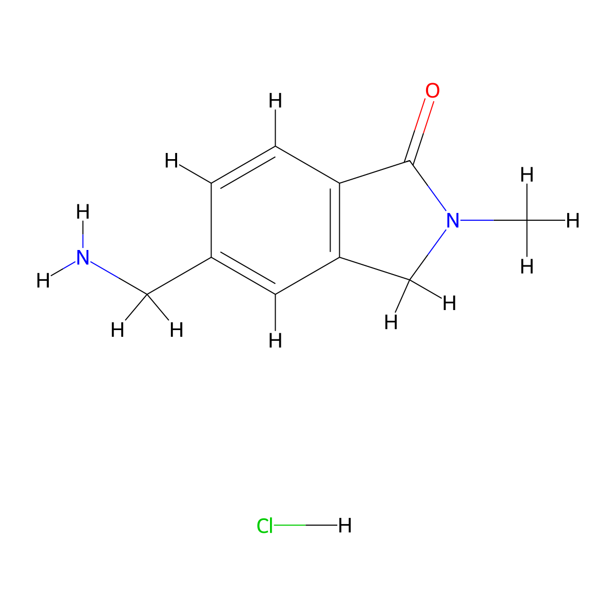5-(aminomethyl)-2-methyl-2,3-dihydro-1H-isoindol-1-one hydrochloride molecular structure, CAS 2377034-78-9