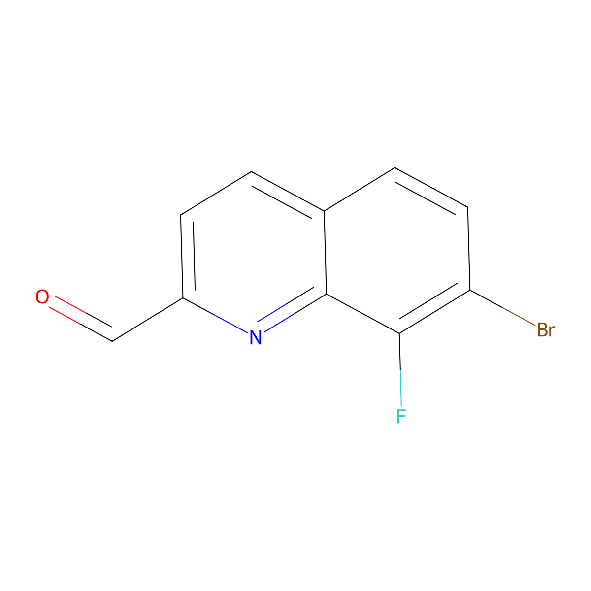 7-Bromo-8-fluoroquinoline-2-carbaldehyde molecular structure, CAS 2377034-79-0