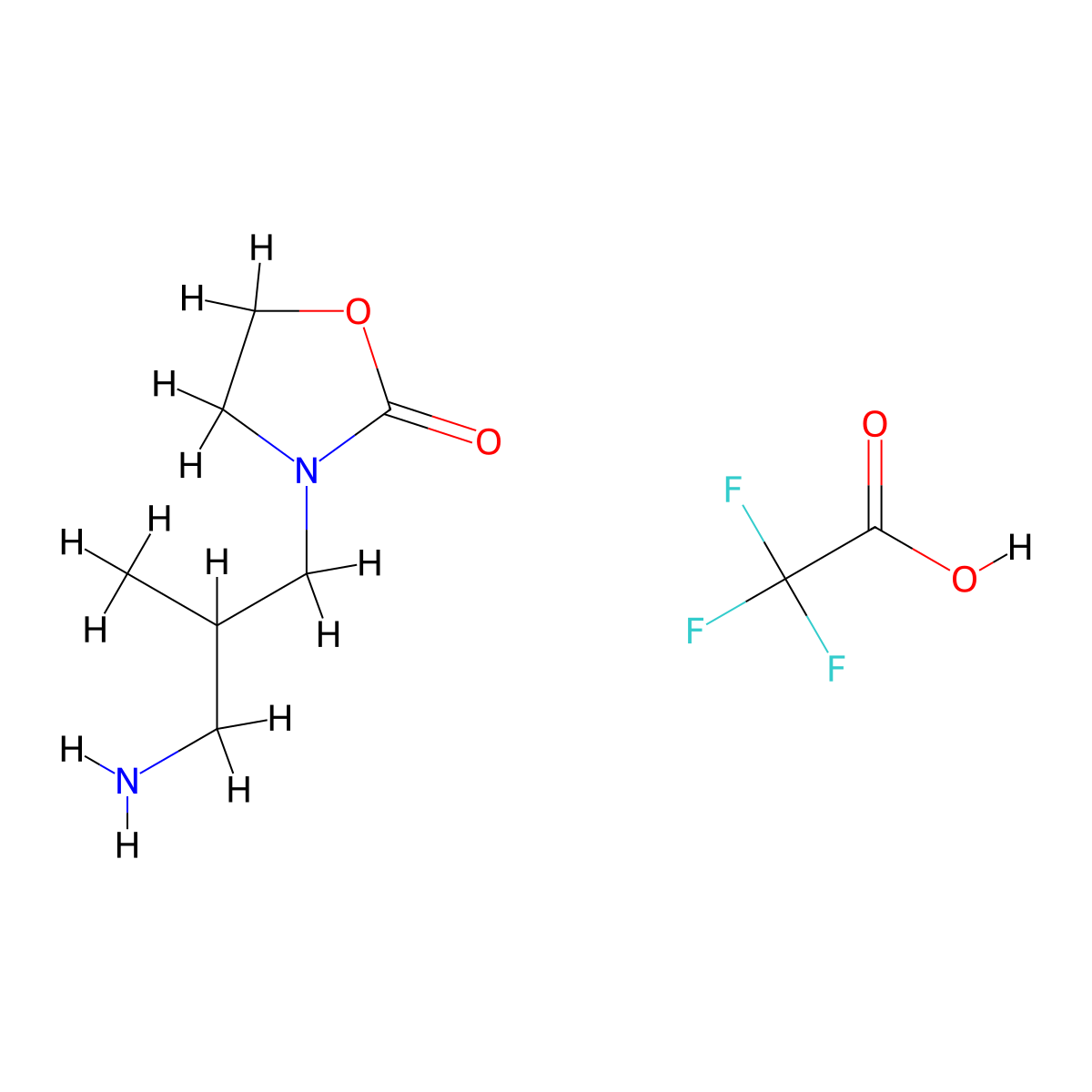 3-(3-Amino-2-methylpropyl)-1,3-oxazolidin-2-one,trifluoroaceticacid molecular structure, CAS 2377034-85-8