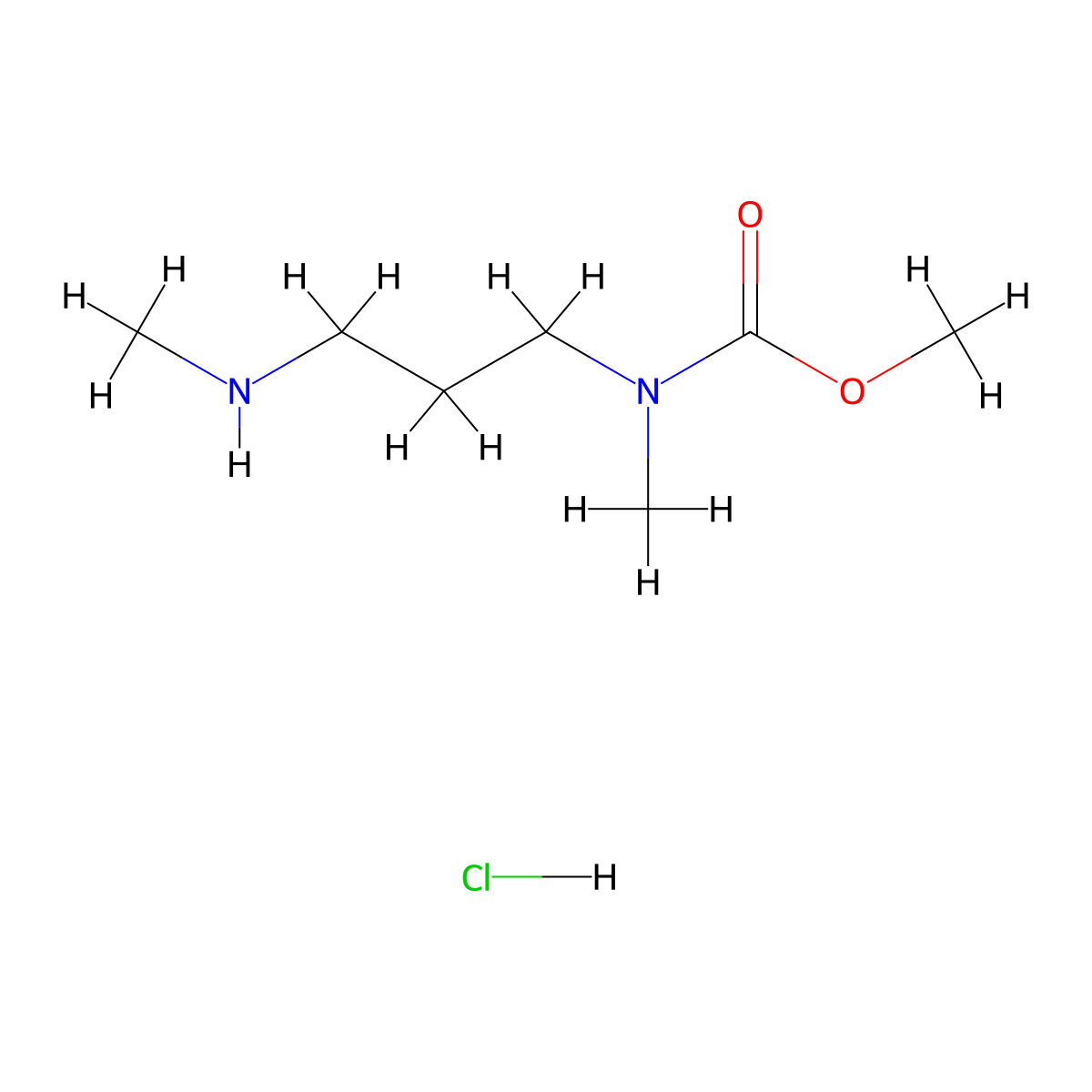 methyl N-methyl-N-(3-(methylamino)propyl)carbamate hydrochloride molecular structure, CAS 2377034-87-0