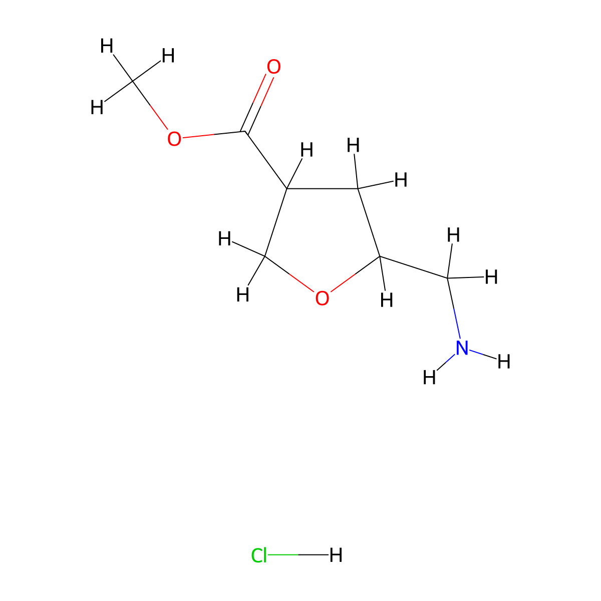 methyl5-(aminomethyl)oxolane-3-carboxylatehydrochloride,Mixtureofdiastereomers molecular structure, CAS 2377034-88-1
