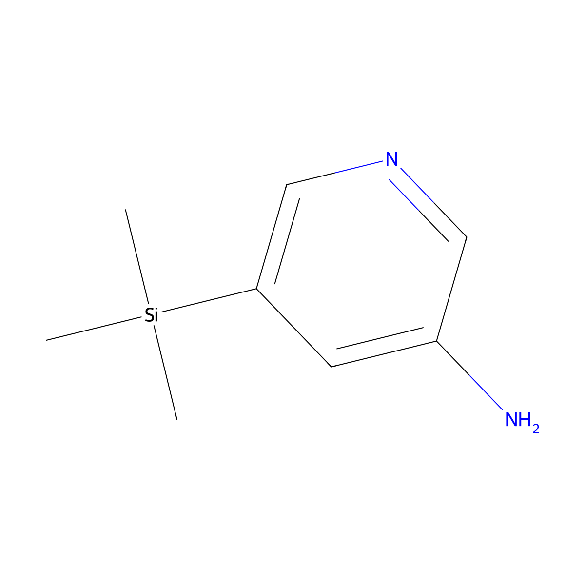 5-(Trimethylsilyl)pyridin-3-amine molecular structure, CAS 2377034-96-1
