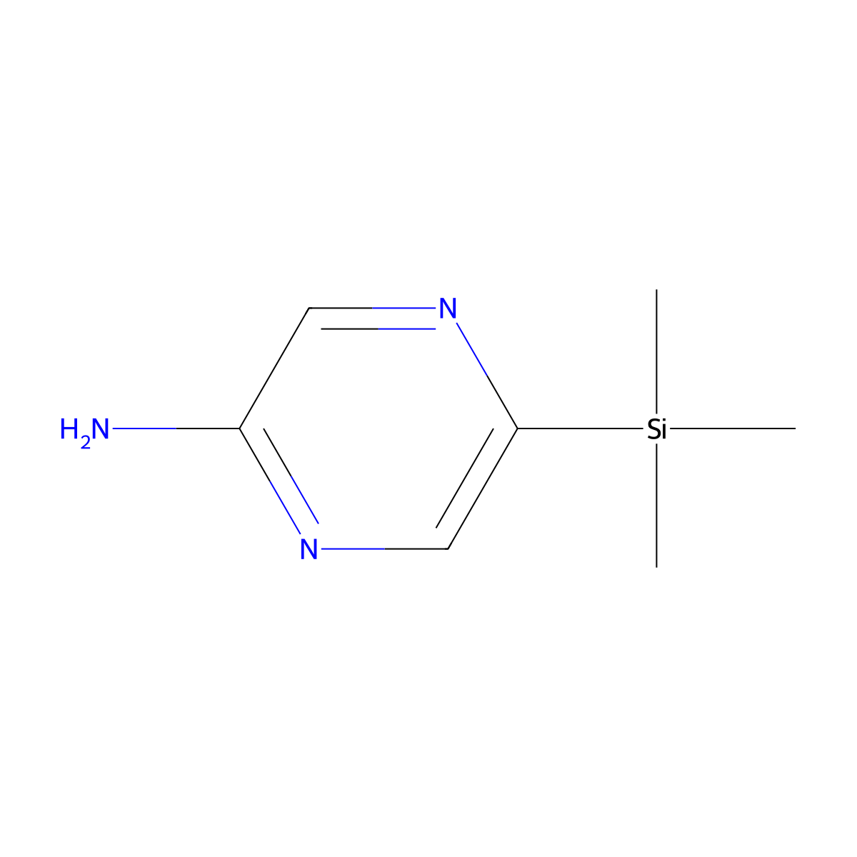 5-(Trimethylsilyl)pyrazin-2-amine molecular structure, CAS 2377035-16-8