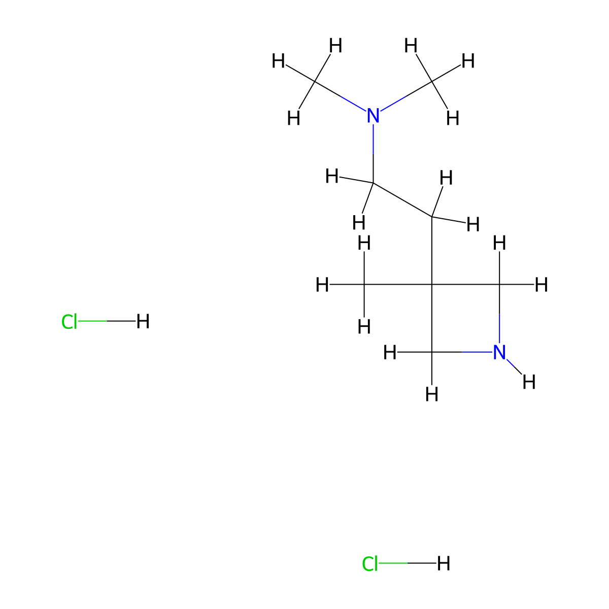 N,N-Dimethyl-2-(3-methylazetidin-3-yl)ethanamine;dihydrochloride molecular structure, CAS 2377035-20-4