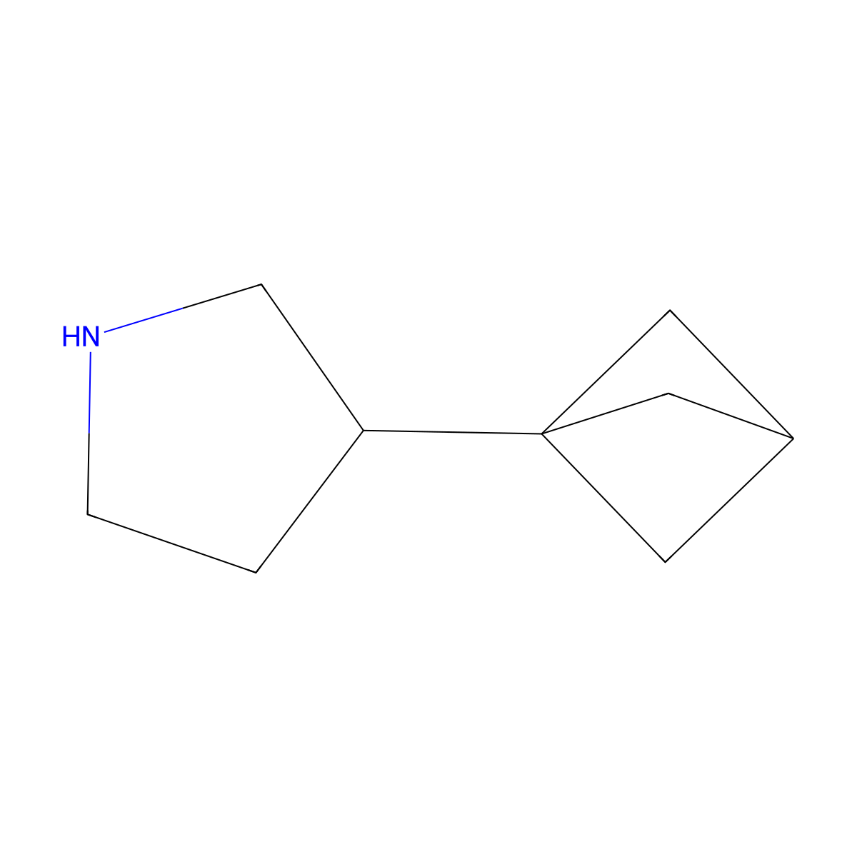 3-{Bicyclo[1.1.1]pentan-1-yl}pyrrolidine molecular structure, CAS 2377035-23-7