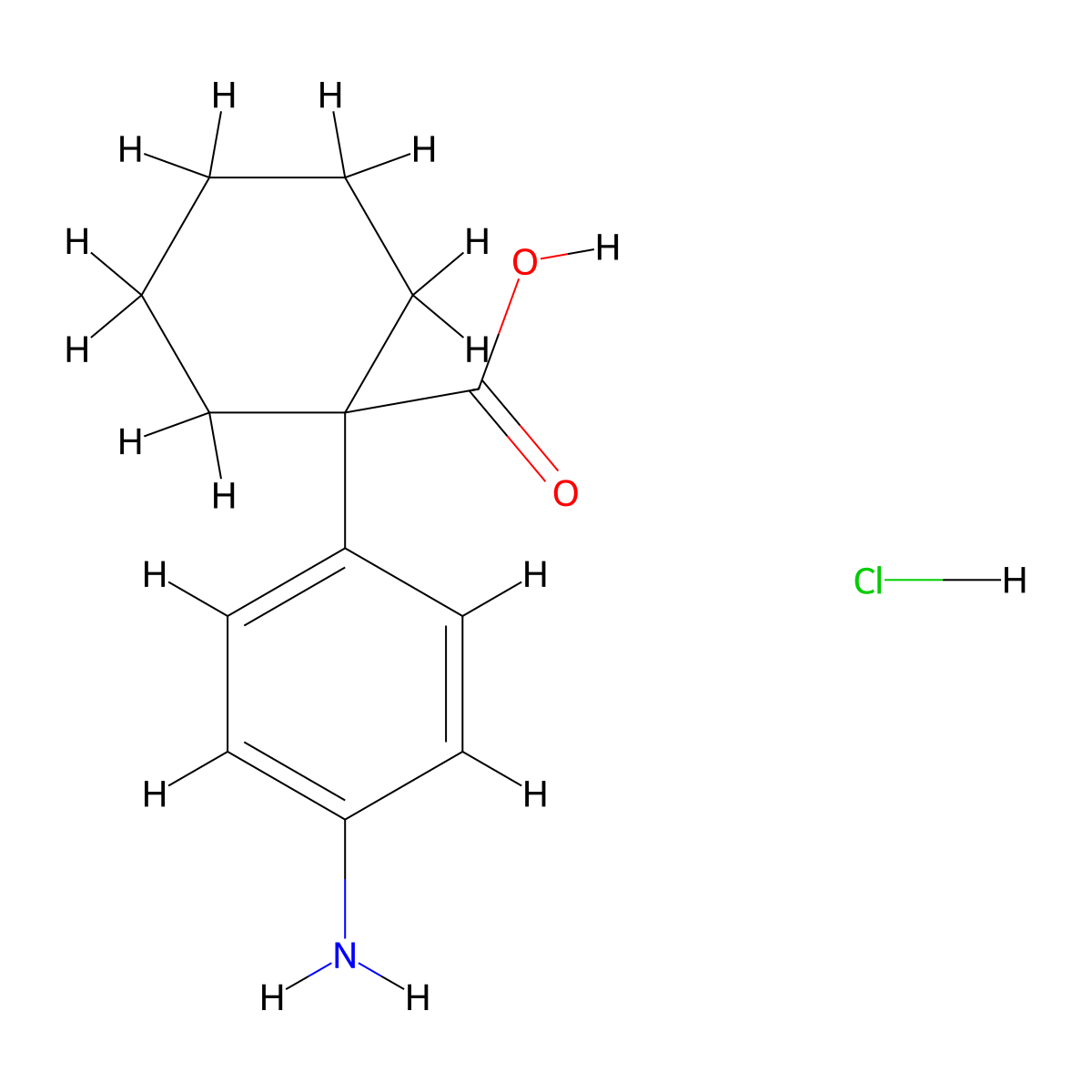 1-(4-Aminophenyl)cyclohexane-1-carboxylic acid hydrochloride molecular structure, CAS 2377035-27-1