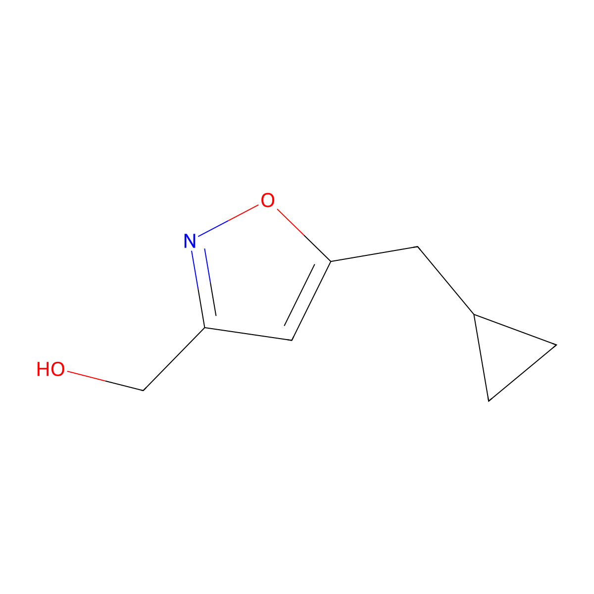 [5-(Cyclopropylmethyl)-1,2-oxazol-3-yl]methanol molecular structure, CAS 2377035-49-7