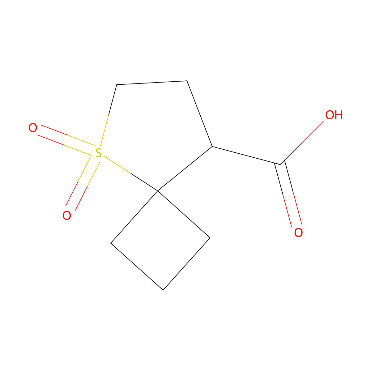 5,5-Dioxo-5lambda6-thiaspiro[3.4]octane-8-carboxylic acid molecular structure, CAS 2377035-51-1