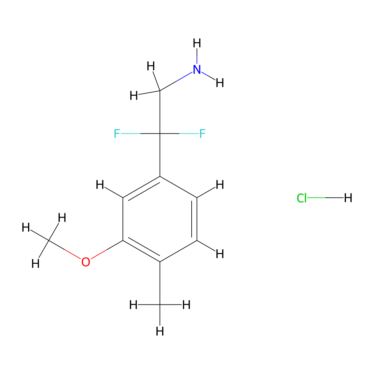 2,2-Difluoro-2-(3-methoxy-4-methylphenyl)ethan-1-amine hydrochloride molecular structure, CAS 2377035-54-4