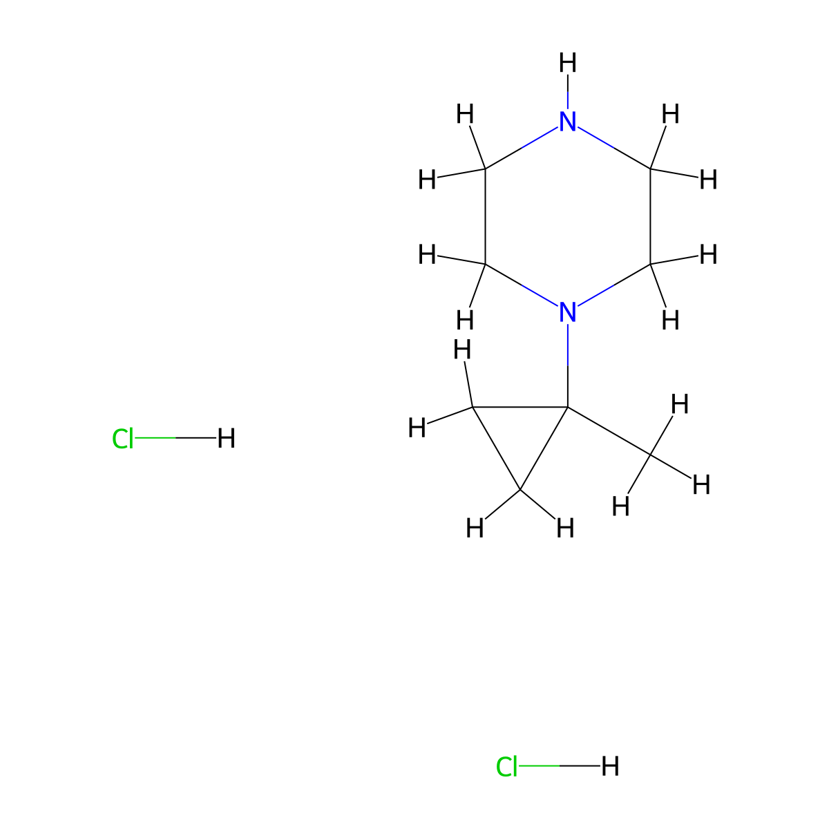 1-(1-Methylcyclopropyl)piperazine dihydrochloride molecular structure, CAS 2377035-56-6