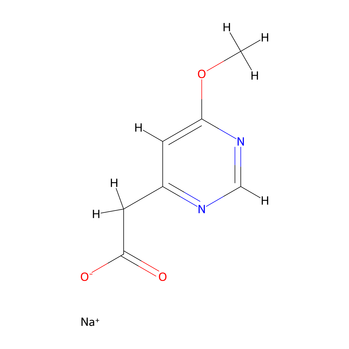 Sodium 2-(6-methoxypyrimidin-4-yl)acetate molecular structure, CAS 2377035-58-8