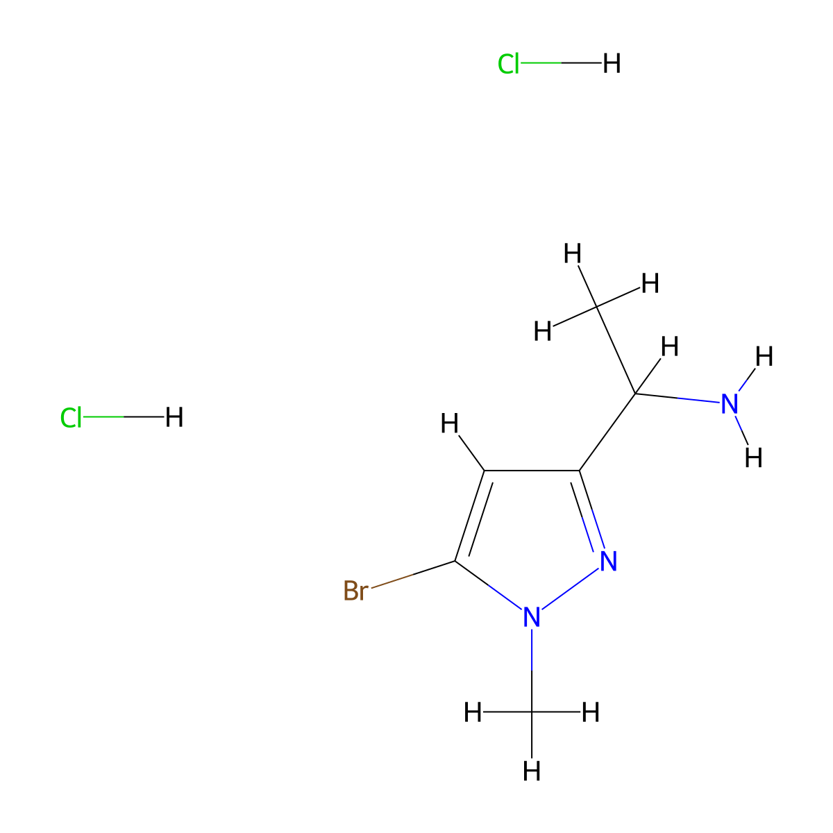 1-(5-Bromo-1-methylpyrazol-3-yl)ethanamine;dihydrochloride molecular structure, CAS 2377035-59-9