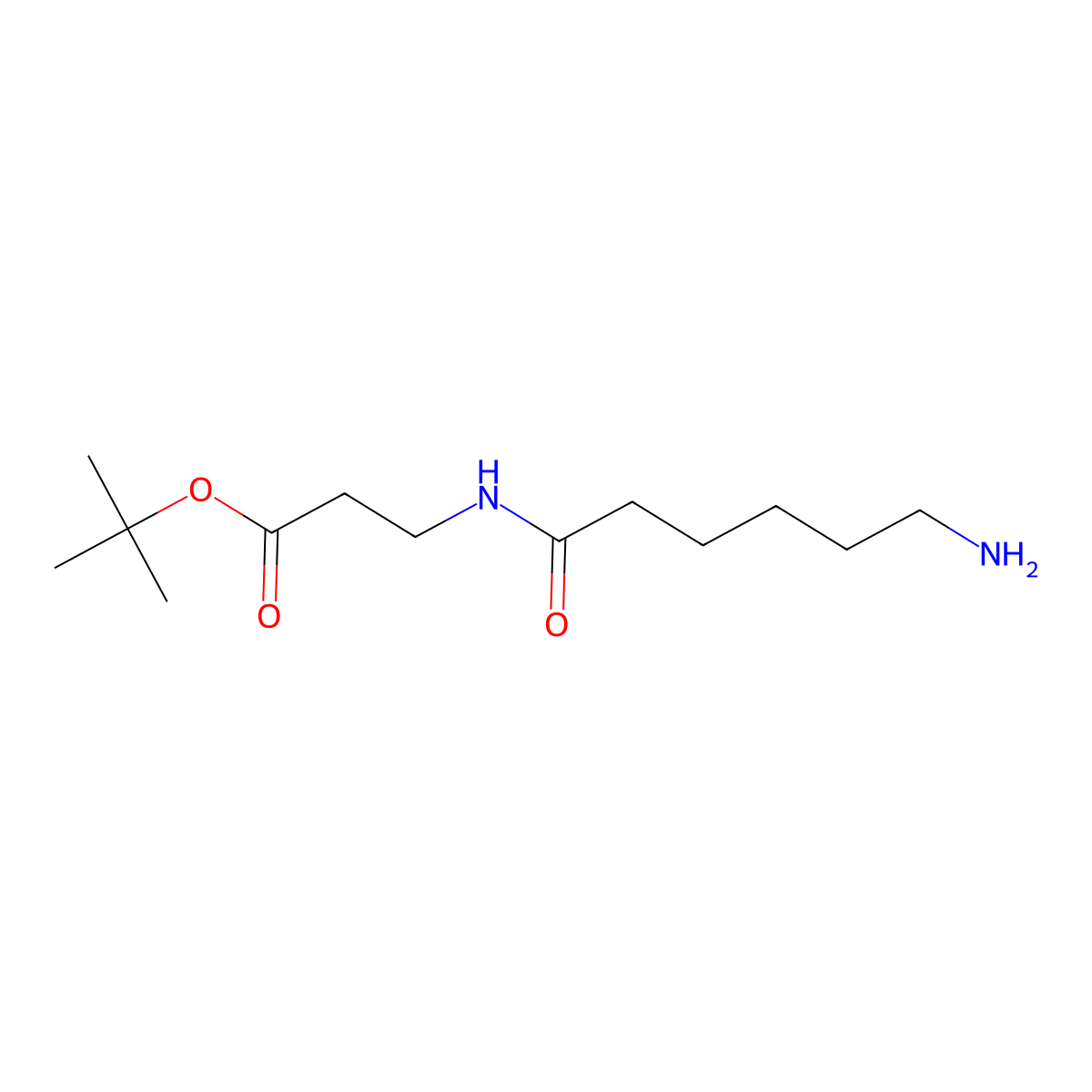 Tert-butyl3-(6-aminohexanamido)propanoate molecular structure, CAS 2377035-64-6