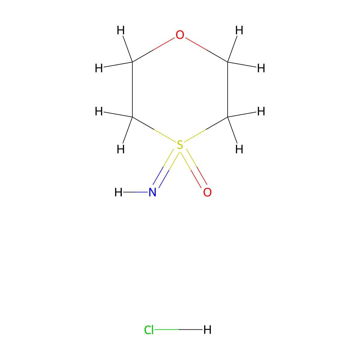 4-Imino-1,4lambda6-oxathian-4-one hydrochloride molecular structure, CAS 2377035-65-7