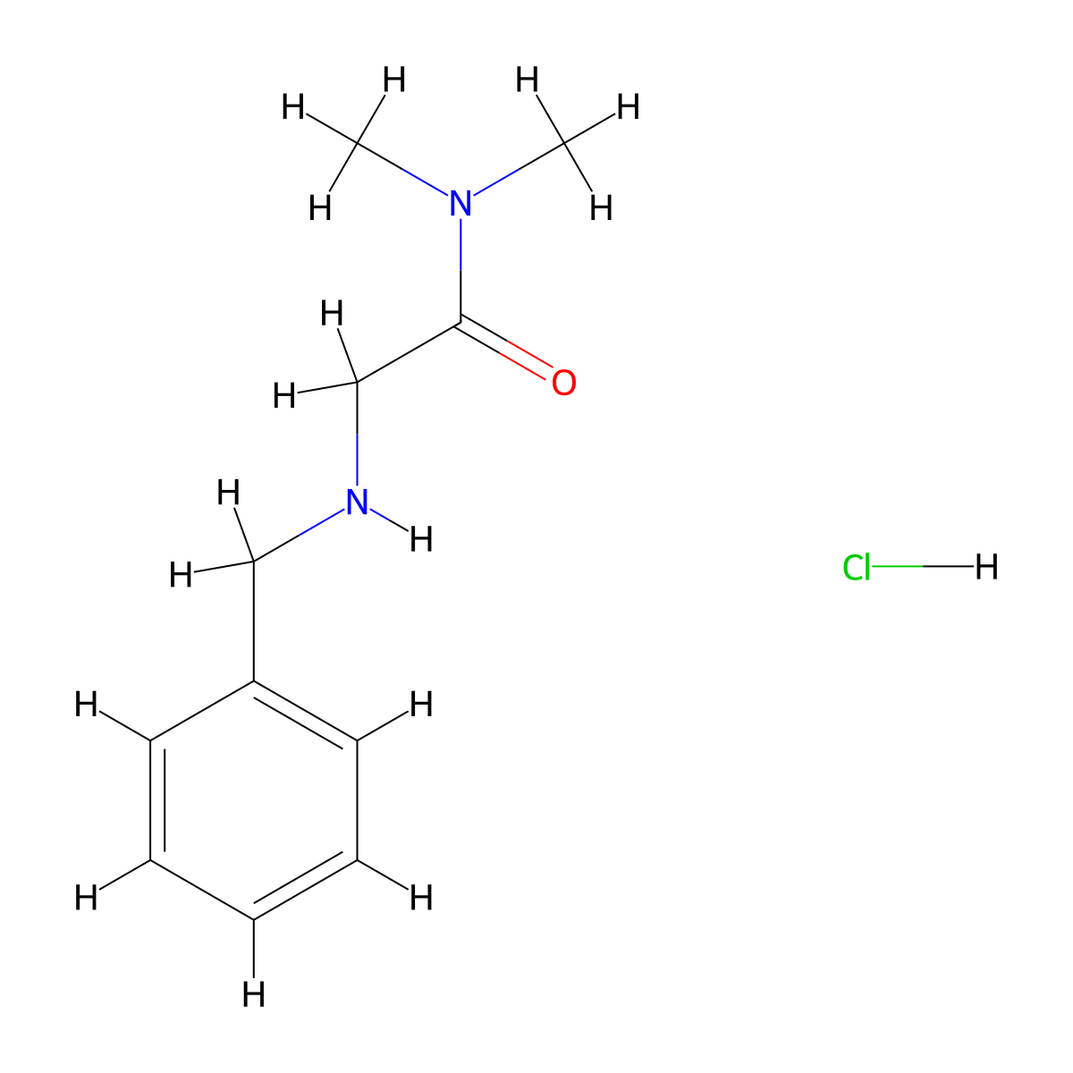 2-(benzylamino)-N,N-dimethylacetamide hydrochloride molecular structure, CAS 2377035-79-3