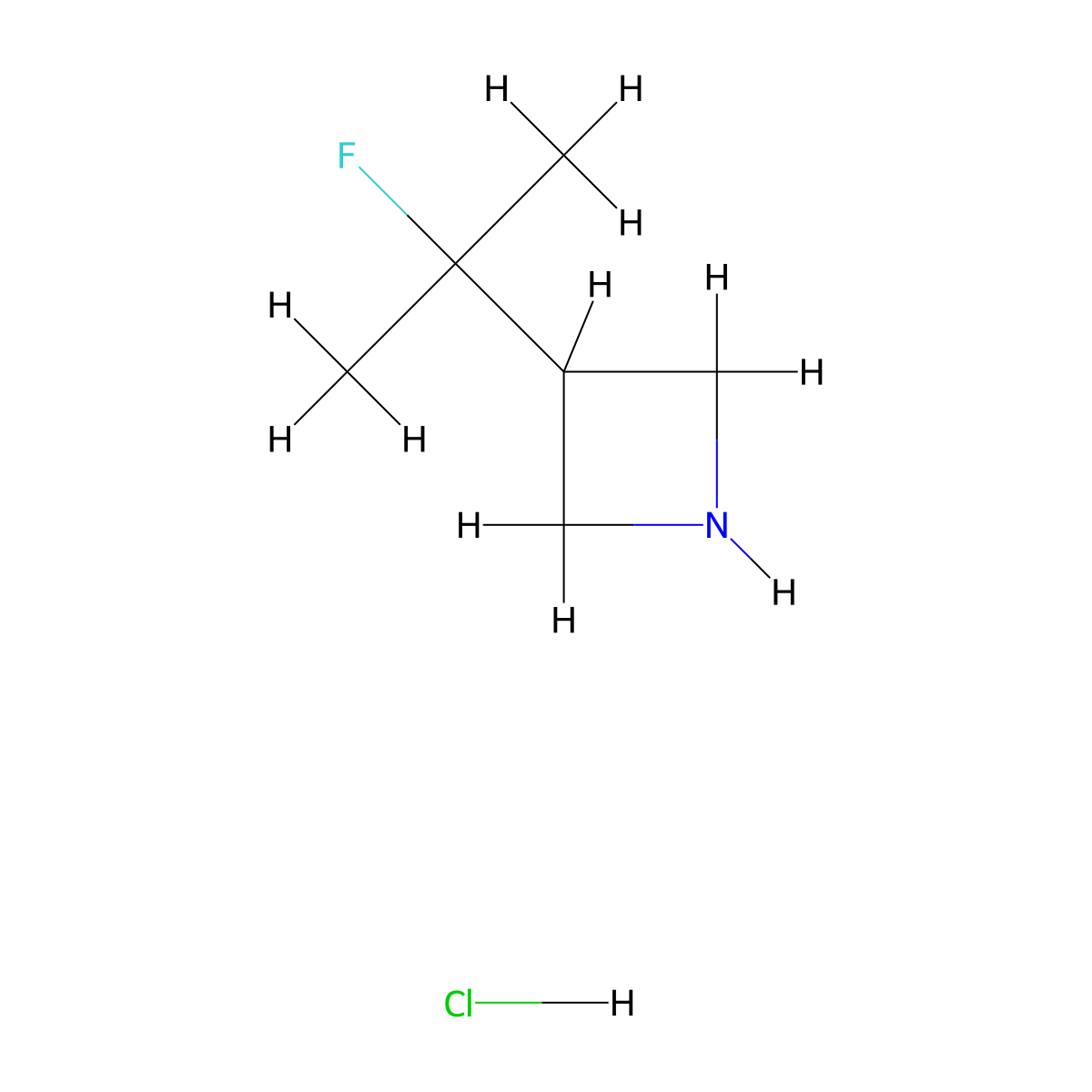 3-(2-Fluoropropan-2-yl)azetidine hydrochloride molecular structure, CAS 2377035-95-3