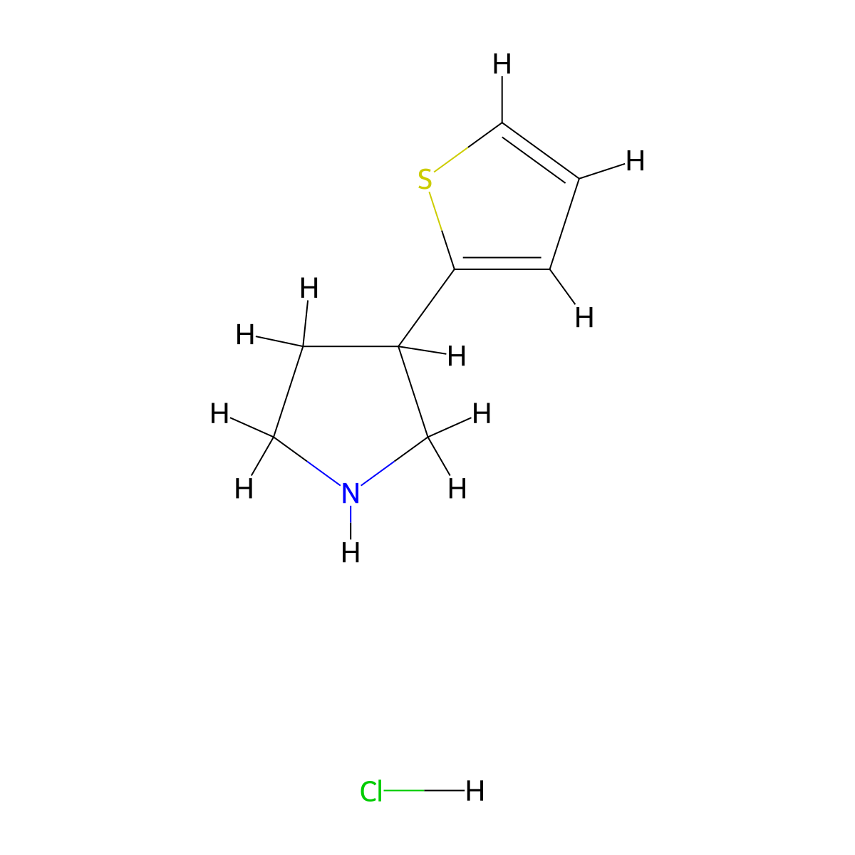3-(Thiophen-2-yl)pyrrolidine hydrochloride molecular structure, CAS 2377036-07-0