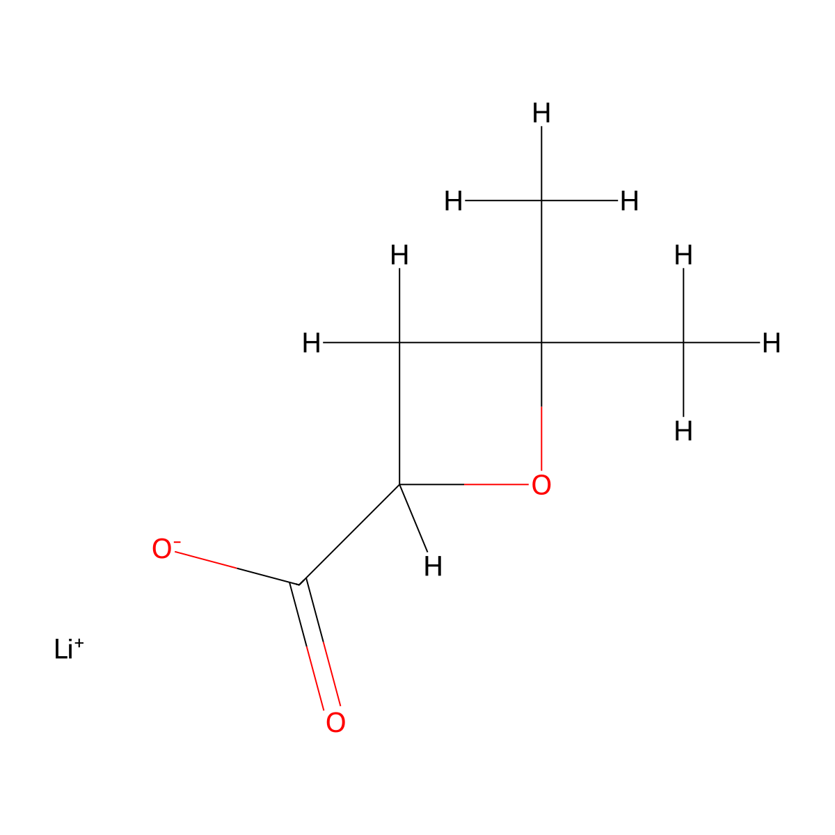 Lithium(1+) 4,4-dimethyloxetane-2-carboxylate molecular structure, CAS 2377036-25-2