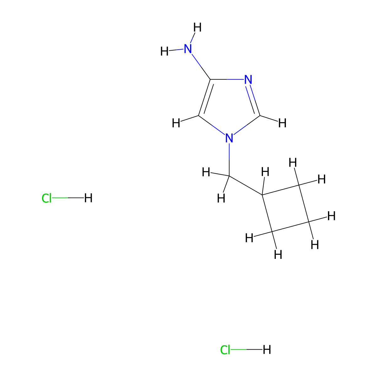 1-(Cyclobutylmethyl)imidazol-4-amine;dihydrochloride molecular structure, CAS 2377036-27-4