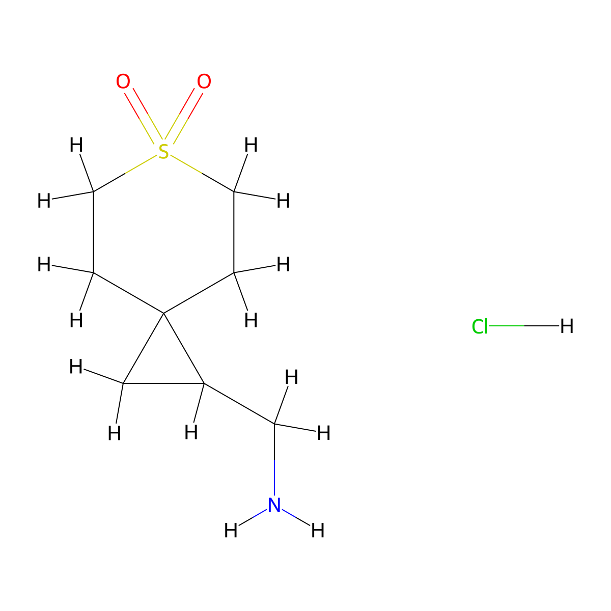 1-(Aminomethyl)-6lambda6-thiaspiro[2.5]octane-6,6-dione hydrochloride molecular structure, CAS 2377036-35-4