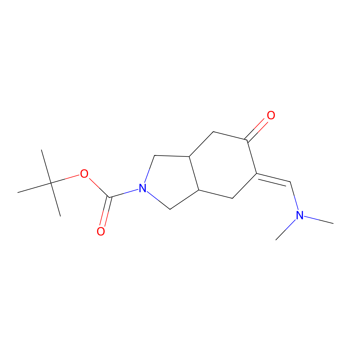 tert-Butyl 5-((dimethylamino)methylene)-6-oxooctahydro-2H-isoindole-2-carboxylate molecular structure, CAS 2377066-61-8