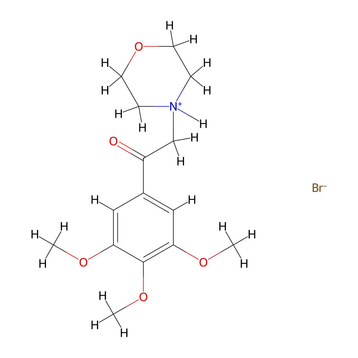 2-(Morpholin-4-yl)-1-(3,4,5-trimethoxyphenyl)ethan-1-one--hydrogen bromide (1/1) molecular structure, CAS 23771-23-5