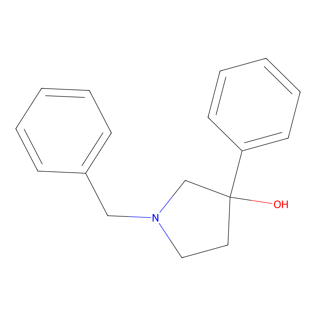 1-Benzyl-3-phenylpyrrolidin-3-ol molecular structure, CAS 23771-98-4