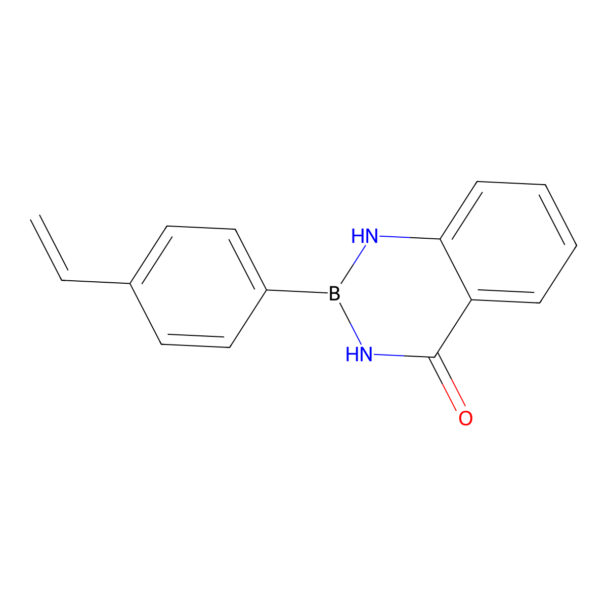 2-(4-Vinylphenyl)-2,3-dihydrobenzo[d][1,3,2]diazaborinin-4(1H)-one molecular structure, CAS 2377176-74-2
