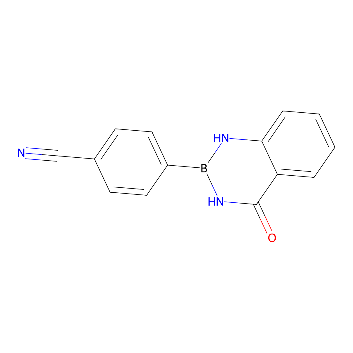 4-(4-Oxo-3,4-dihydrobenzo[d][1,3,2]diazaborinin-2(1H)-yl)benzonitrile molecular structure, CAS 2377176-75-3