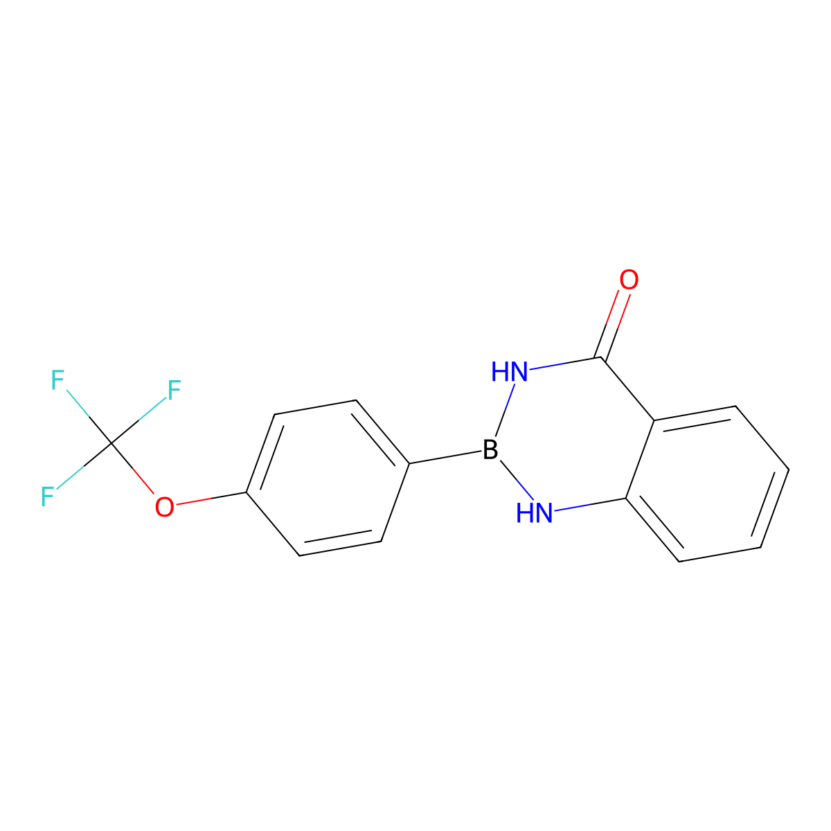 2-(4-(Trifluoromethoxy)phenyl)-2,3-dihydrobenzo[d][1,3,2]diazaborinin-4(1H)-one molecular structure, CAS 2377176-76-4