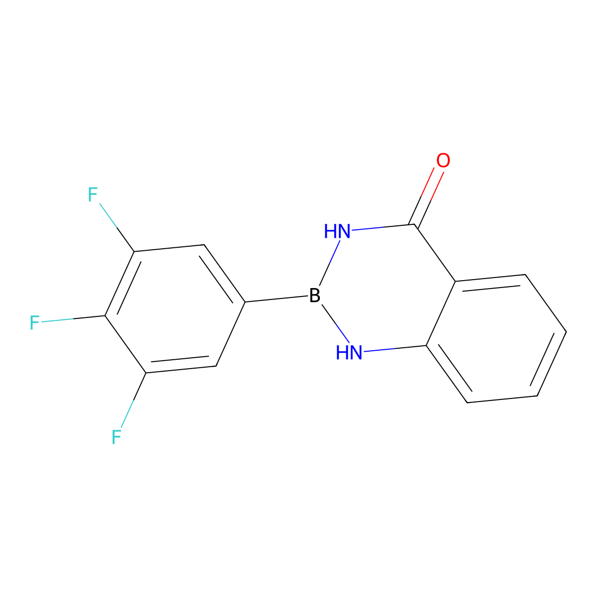 2-(3,4,5-Trifluorophenyl)-2,3-dihydrobenzo[d][1,3,2]diazaborinin-4(1H)-one molecular structure, CAS 2377176-80-0
