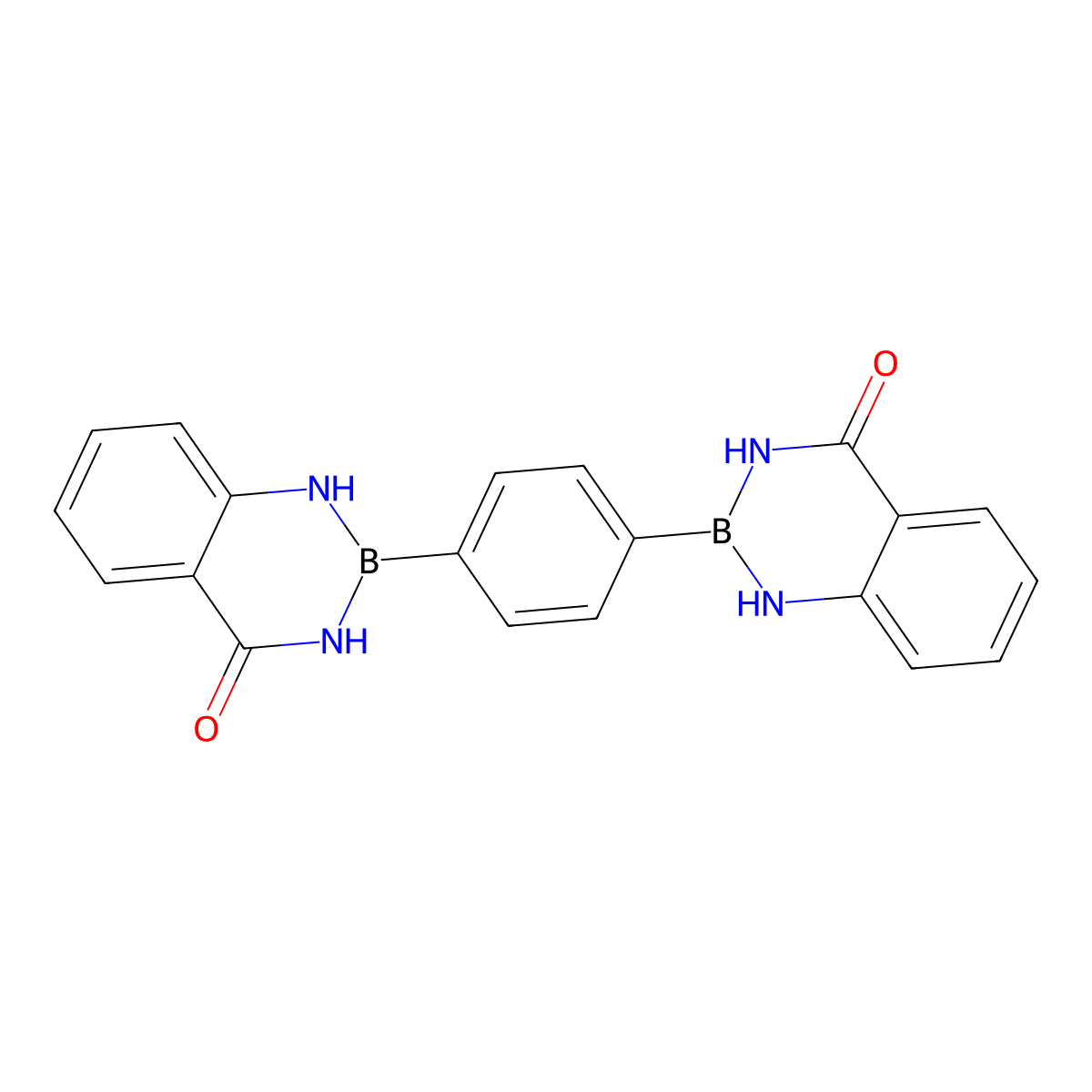 2,2'-(1,4-Phenylene)bis(2,3-dihydrobenzo[d][1,3,2]diazaborinin-4(1H)-one) molecular structure, CAS 2377177-20-1