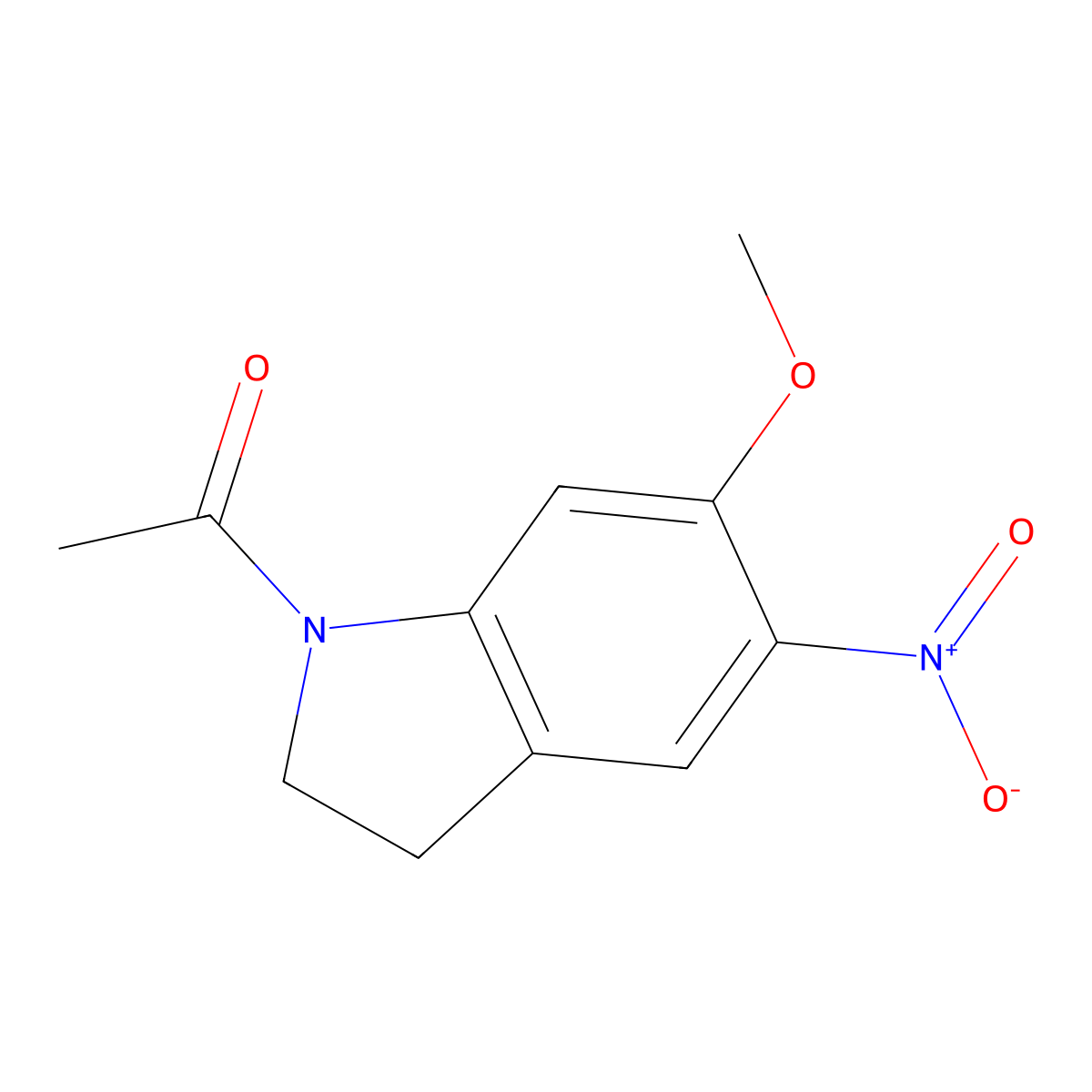 1-(6-Methoxy-5-nitroindolin-1-yl)ethan-1-one molecular structure, CAS 23772-39-6