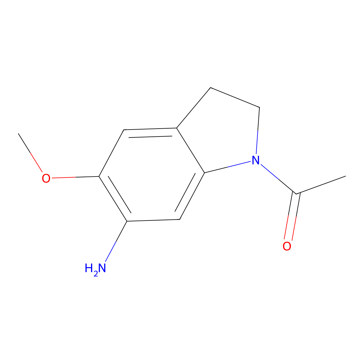 1-(6-Amino-5-methoxyindolin-1-yl)ethanone molecular structure, CAS 23772-41-0