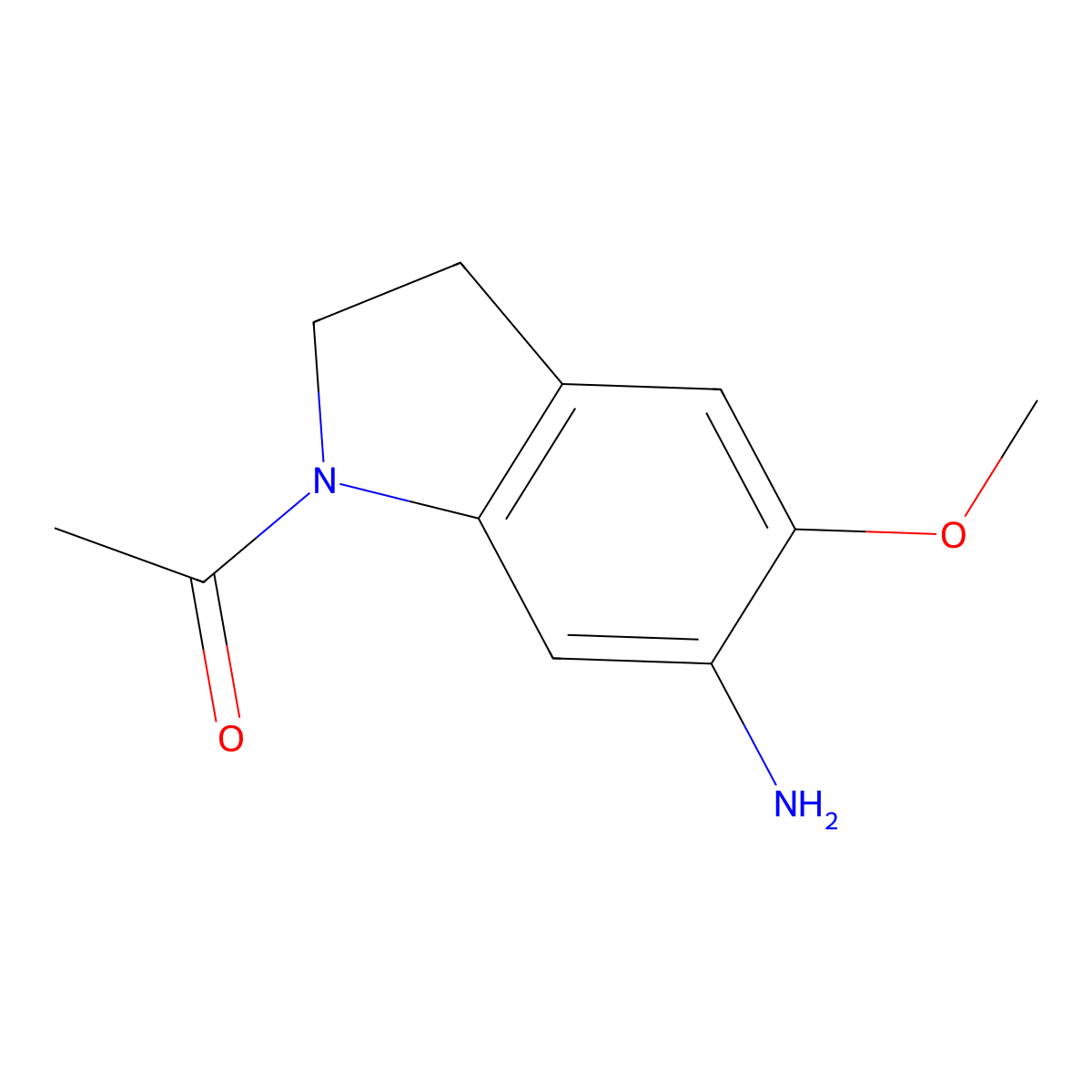 1-(6-Amino-5-methoxyindolin-1-yl)ethanone molecular structure, CAS 23772-41-0