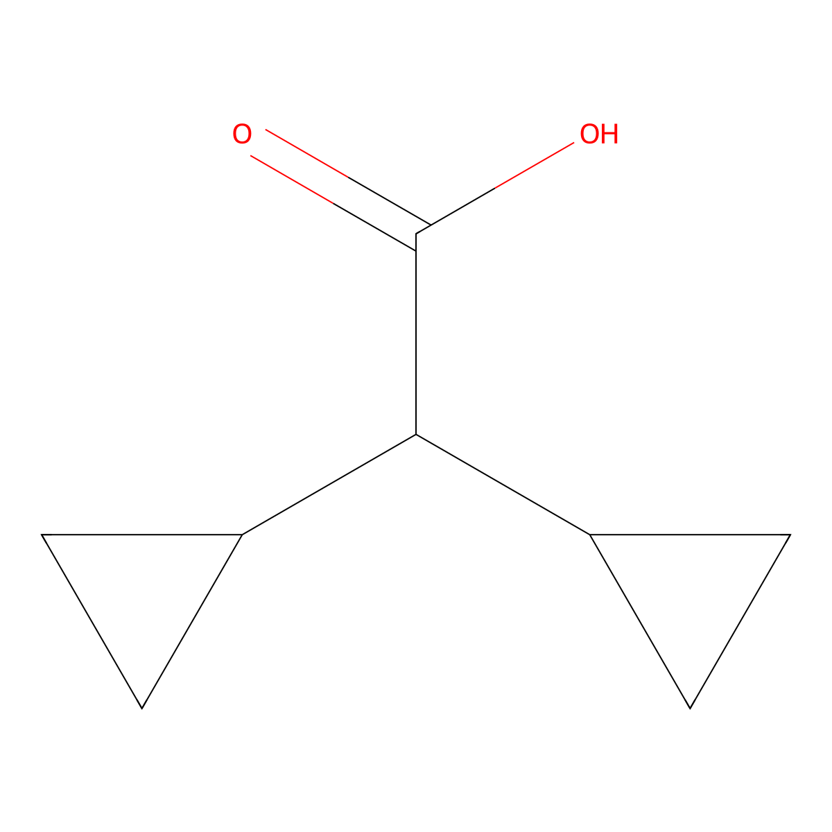 alpha-Cyclopropylcyclopropaneacetic acid molecular structure, CAS 23772-94-3