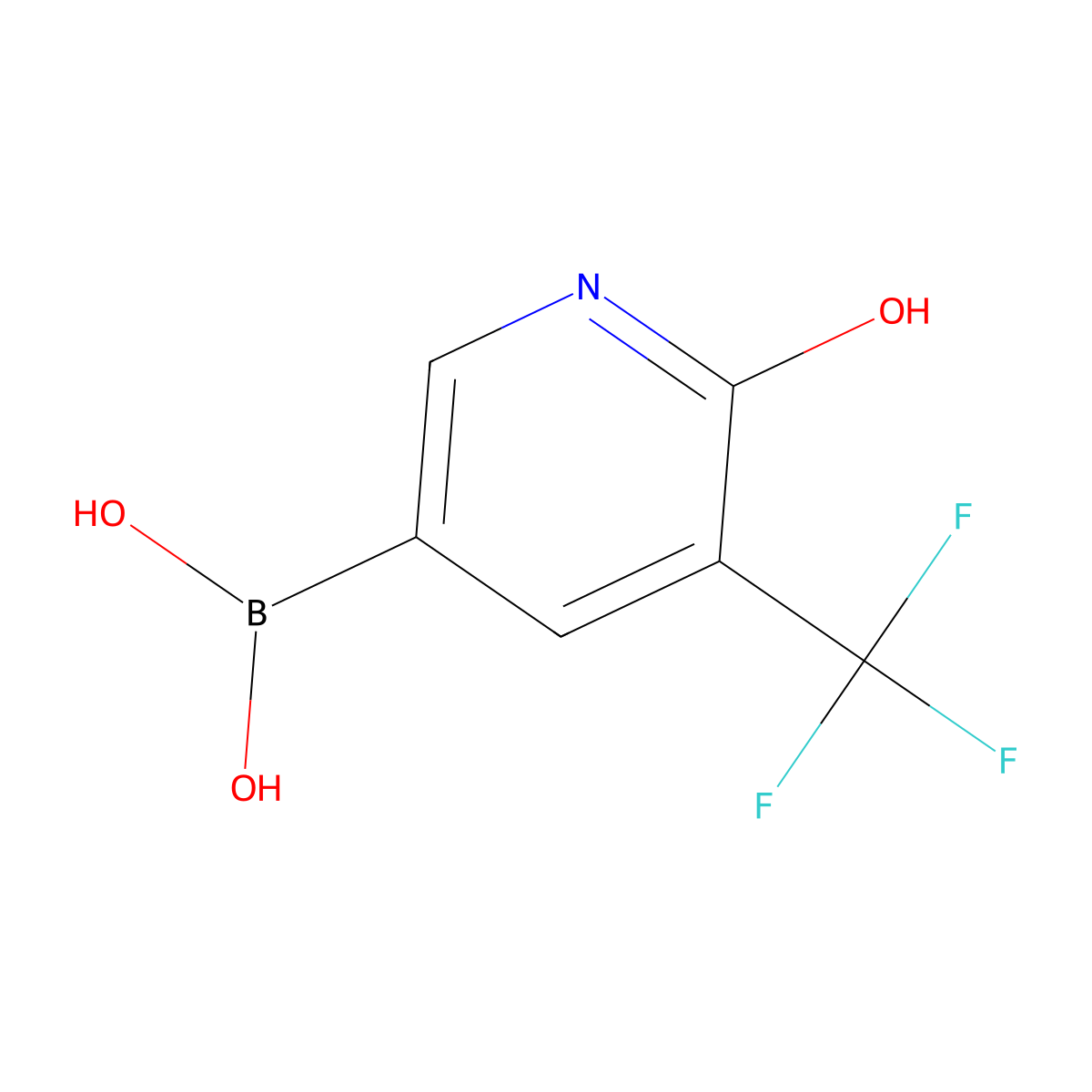 [6-Hydroxy-5-(trifluoromethyl)pyridin-3-yl]boronic acid molecular structure, CAS 2377227-41-1