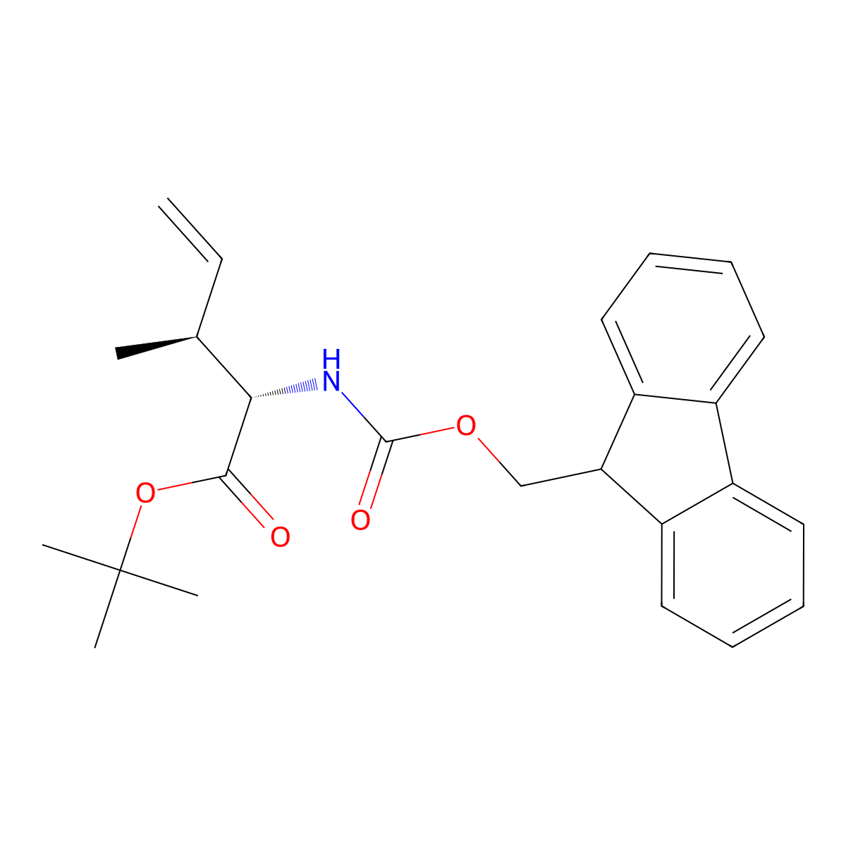 (2S,3S)-tert-Butyl 2-((((9H-fluoren-9-yl)methoxy)carbonyl)amino)-3-methylpent-4-enoate molecular structure, CAS 2377227-58-0