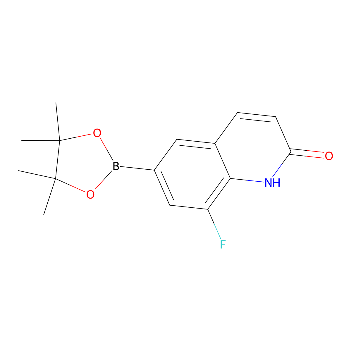 8-Fluoro-6-(4,4,5,5-tetramethyl-1,3,2-dioxaborolan-2-YL)quinolin-2(1H)-one molecular structure, CAS 2377233-79-7