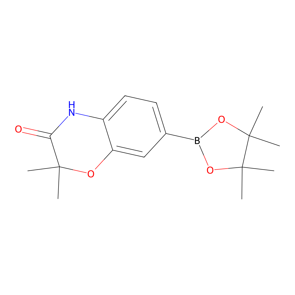 2,2-dimethyl-7-(4,4,5,5-tetramethyl-1,3,2-dioxaborolan-2-yl)-2H-benzo[b][1,4]oxazin-3(4H)-one molecular structure, CAS 2377233-81-1
