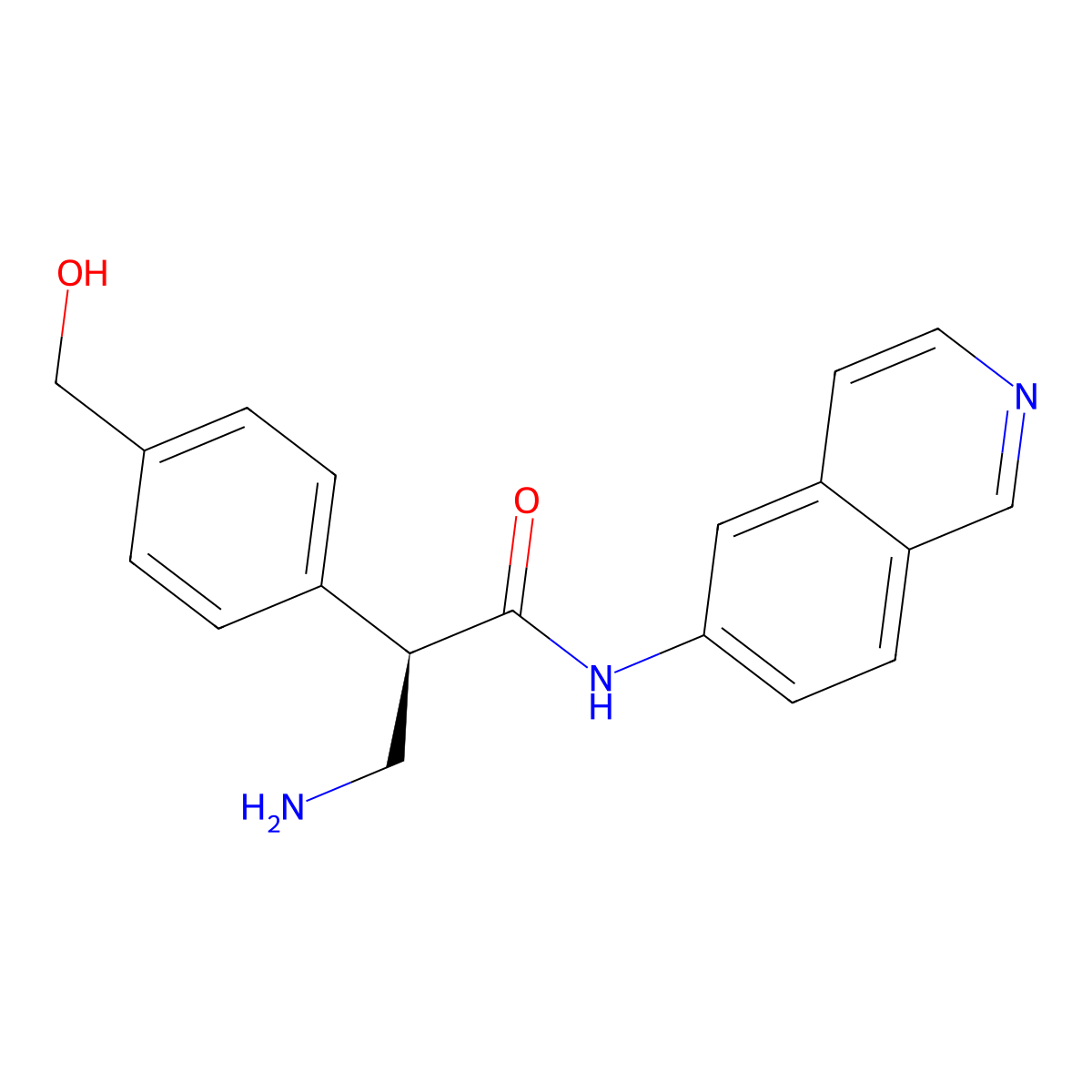 (R)-3-Amino-2-(4-(hydroxymethyl)phenyl)-N-(isoquinolin-6-yl)propanamide molecular structure, CAS 2377238-62-3