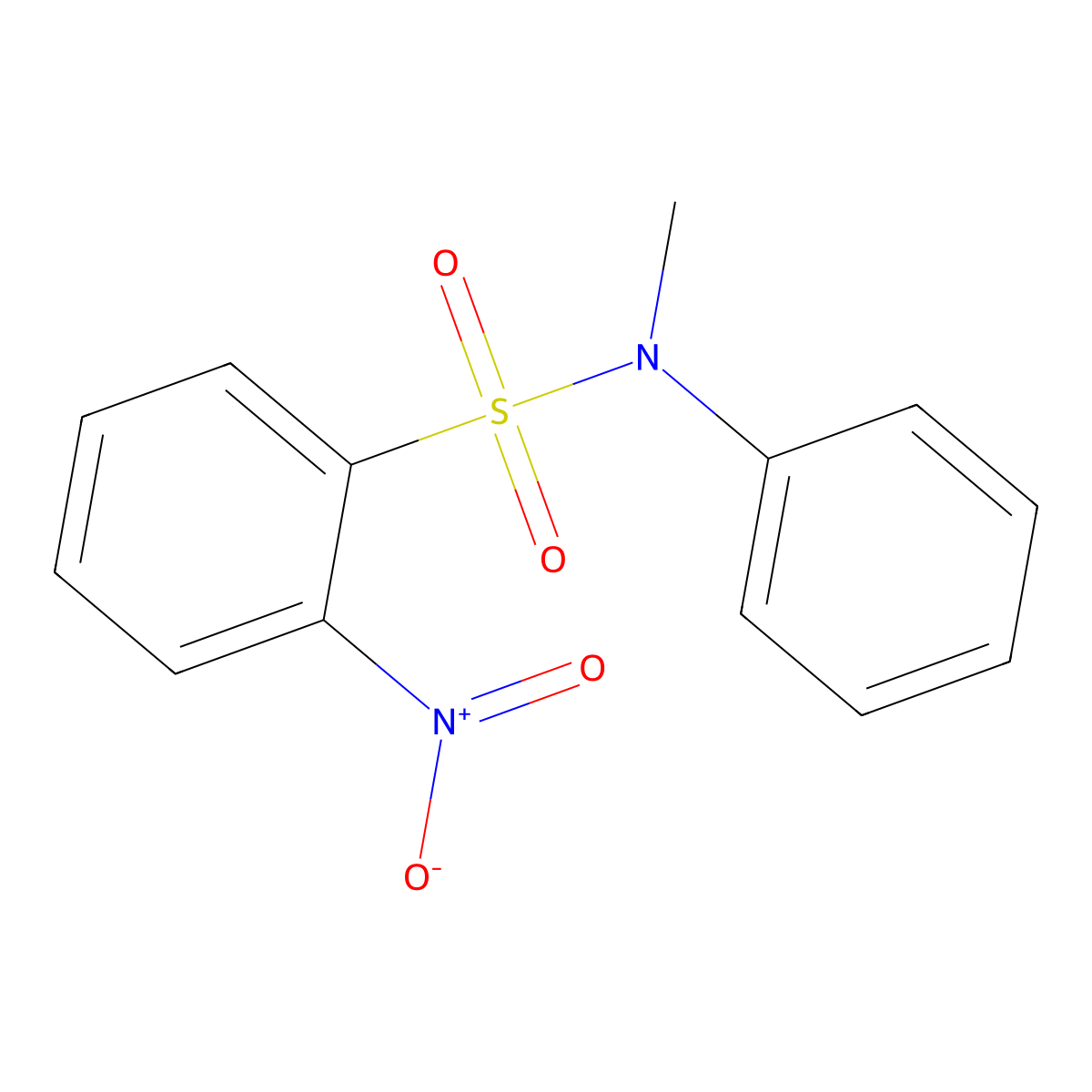 N-methyl-2-nitro-N-phenylbenzenesulfonamide molecular structure, CAS 23773-71-9