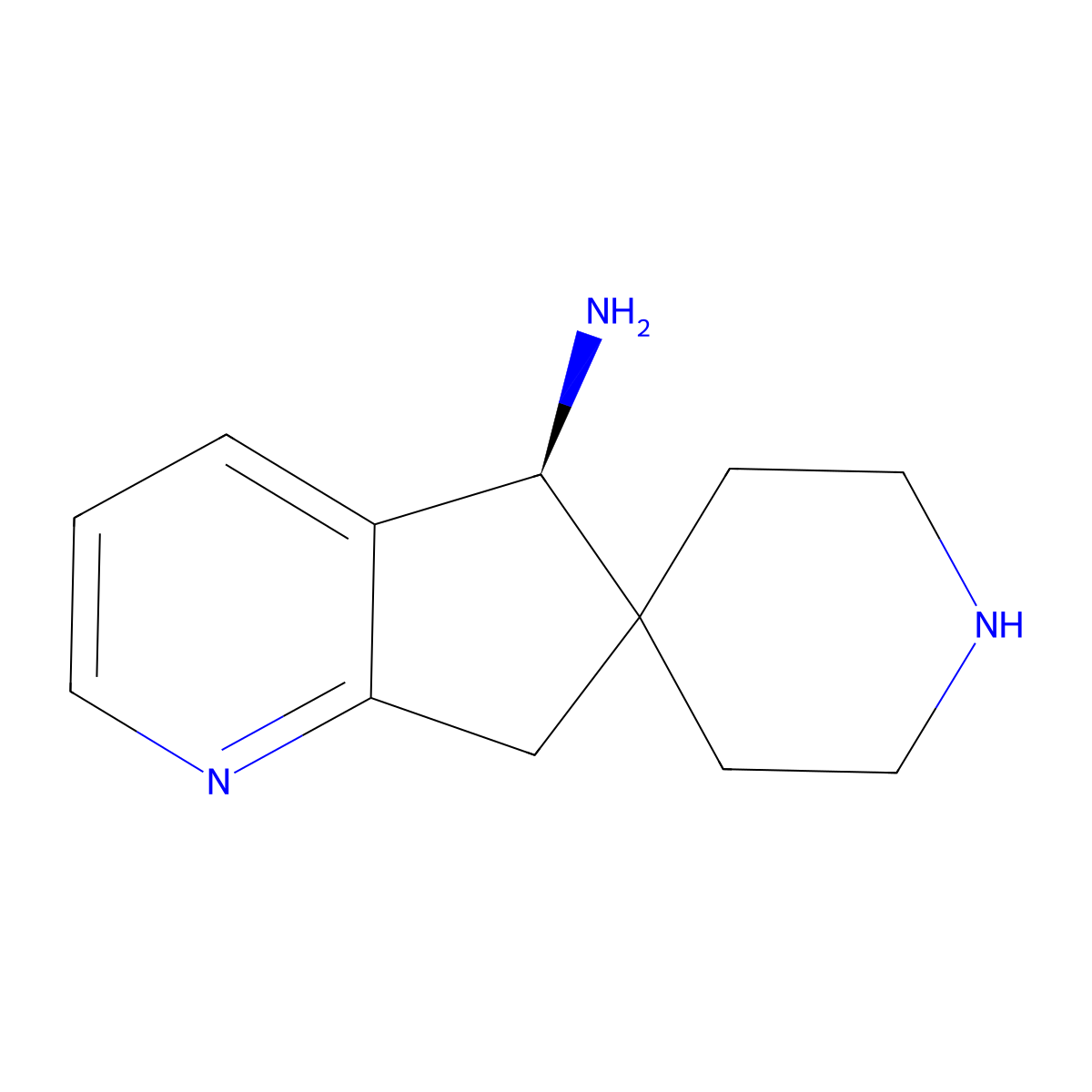 (S)-5,7-Dihydrospiro[cyclopenta[b]pyridine-6,4'-piperidin]-5-amine molecular structure, CAS 2377355-47-8