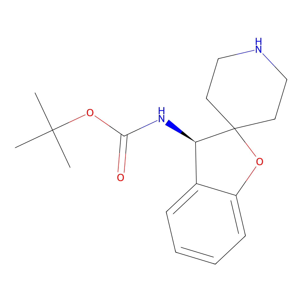 Tert-butyl N-[(3R)-spiro[3H-benzofuran-2,4'-piperidine]-3-YL]carbamate molecular structure, CAS 2377357-01-0