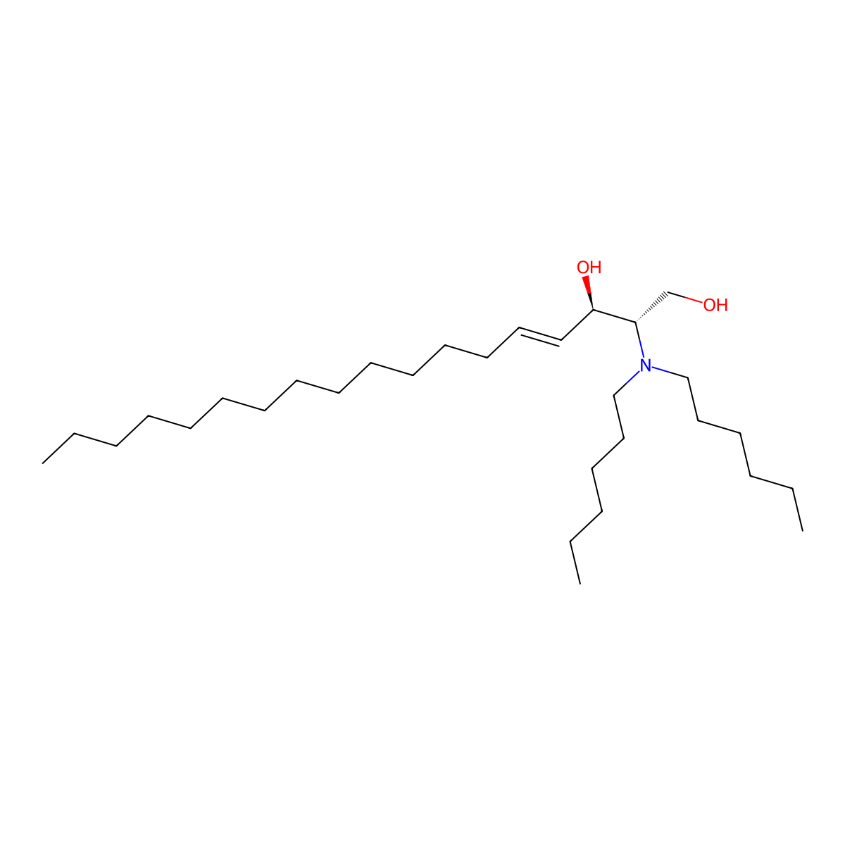 (2S,3R,E)-2-(dihexylamino)octadec-4-ene-1,3-diol molecular structure, CAS 2377379-53-6