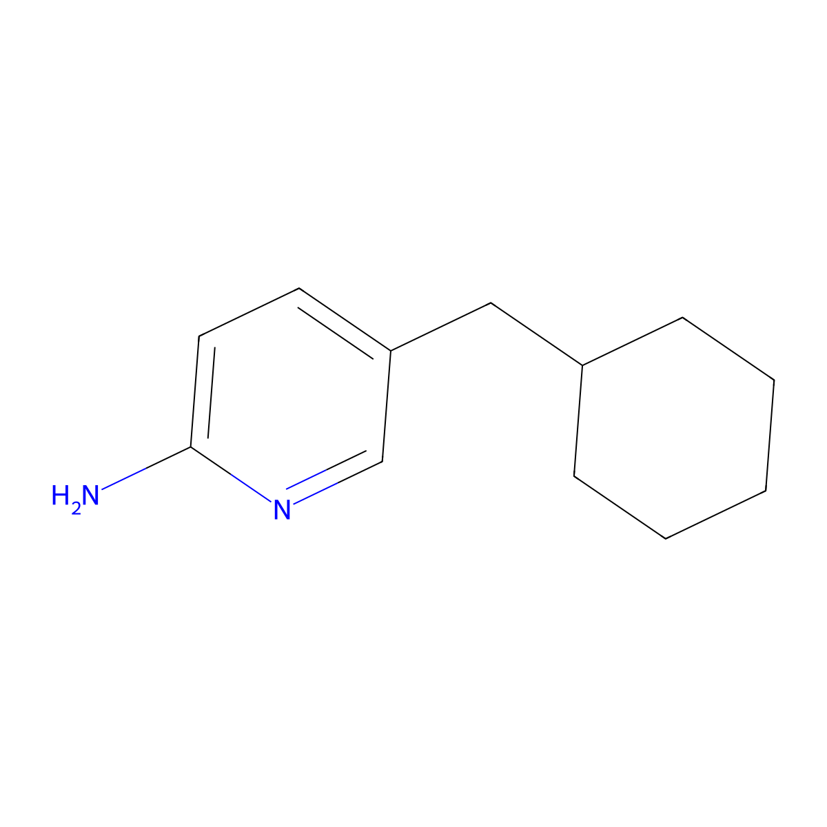 5-(Cyclohexylmethyl)pyridin-2-amine molecular structure, CAS 2377405-77-9