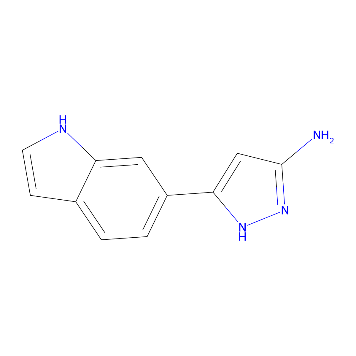 5-(1H-indol-6-yl)-1H-pyrazol-3-amine molecular structure, CAS 2377407-37-7